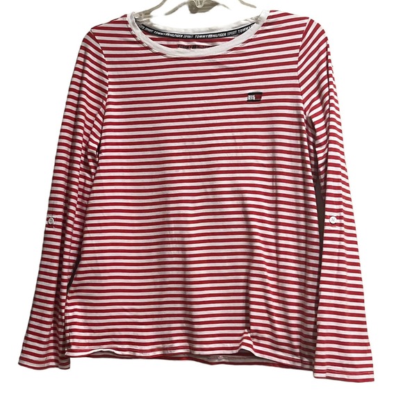 Tommy Hilfiger Tops - Tommy Hilfiger Sport Women's M Top Long Sleeve Stripe Boat Neck Lightweight
